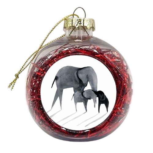 Elephant herd - xmas bauble by Sian Jordan