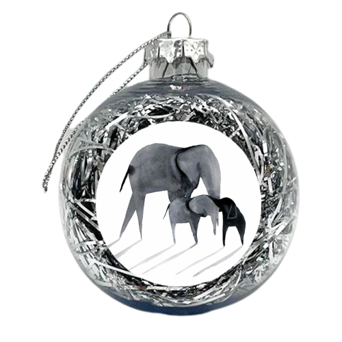 Elephant herd - xmas bauble by Sian Jordan