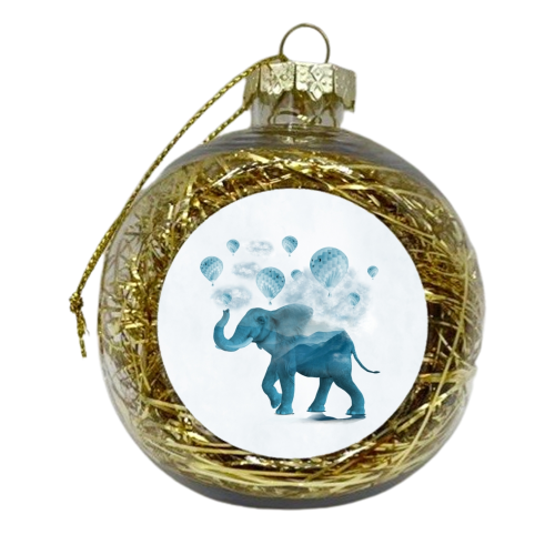 Elephant magics - xmas bauble by Maryedenoa