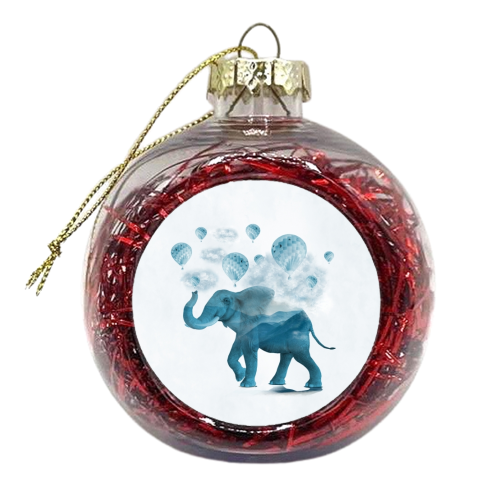 Elephant magics - xmas bauble by Maryedenoa