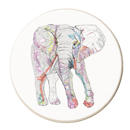 Elephant - personalised beer coaster by Casey Rogers
