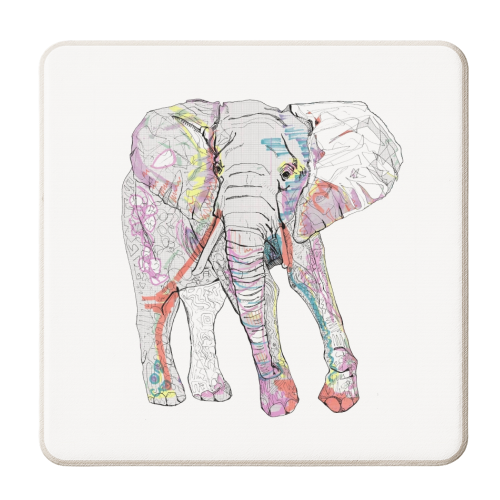 Elephant - personalised beer coaster by Casey Rogers