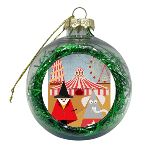 Elephant Print - xmas bauble by Maria Cox