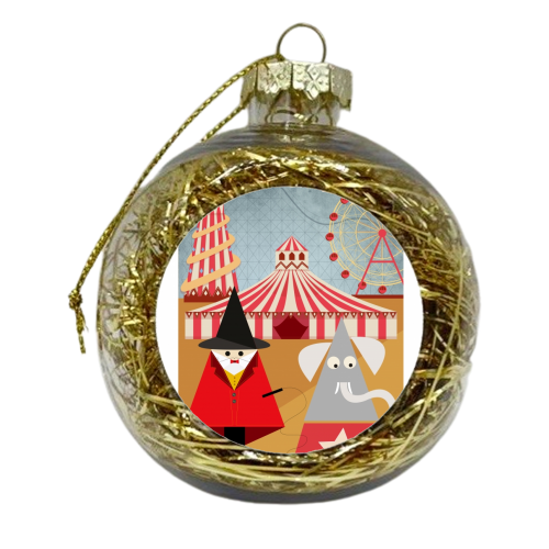 Elephant Print - xmas bauble by Maria Cox