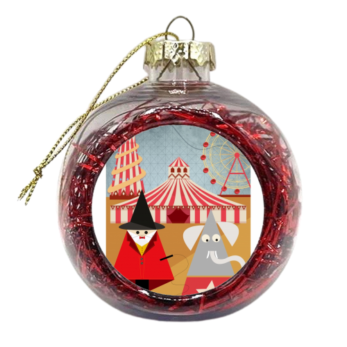 Elephant Print - xmas bauble by Maria Cox