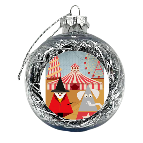 Elephant Print - xmas bauble by Maria Cox