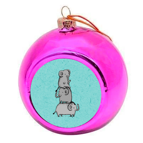 Elephant Totem - colourful christmas bauble by Sophie Corrigan