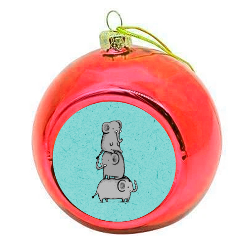 Elephant Totem - colourful christmas bauble by Sophie Corrigan