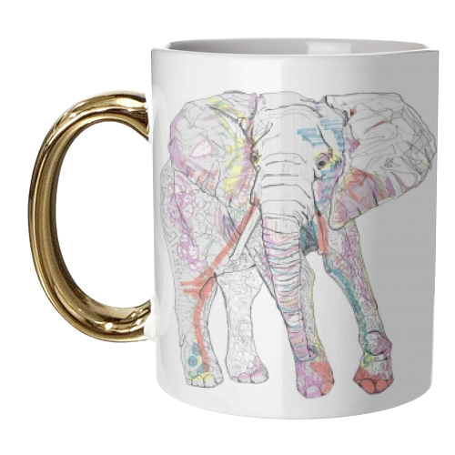 Elephant - unique mug by Casey Rogers