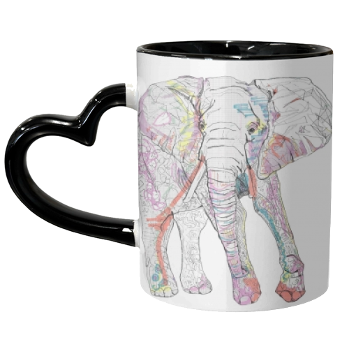 Elephant - unique mug by Casey Rogers