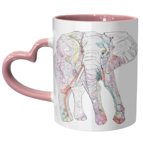 Elephant - unique mug by Casey Rogers
