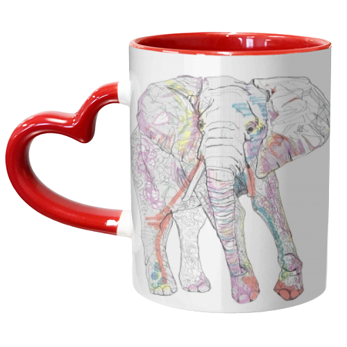Elephant - unique mug by Casey Rogers