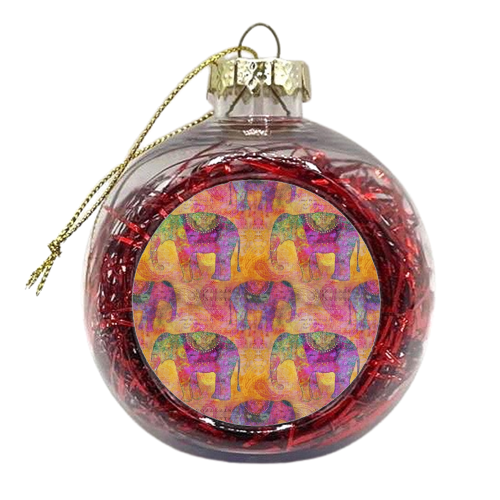 Elephants of India - xmas bauble by Andrea Haase