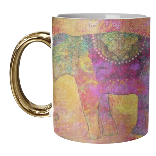 Elephants of India - unique mug by Andrea Haase