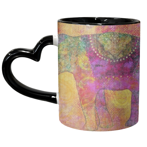 Elephants of India - unique mug by Andrea Haase