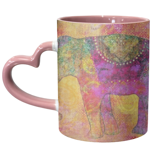 Elephants of India - unique mug by Andrea Haase
