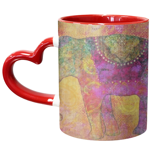 Elephants of India - unique mug by Andrea Haase