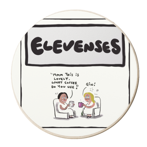 Elevenses - personalised beer coaster by David Black