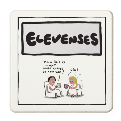 Elevenses - personalised beer coaster by David Black