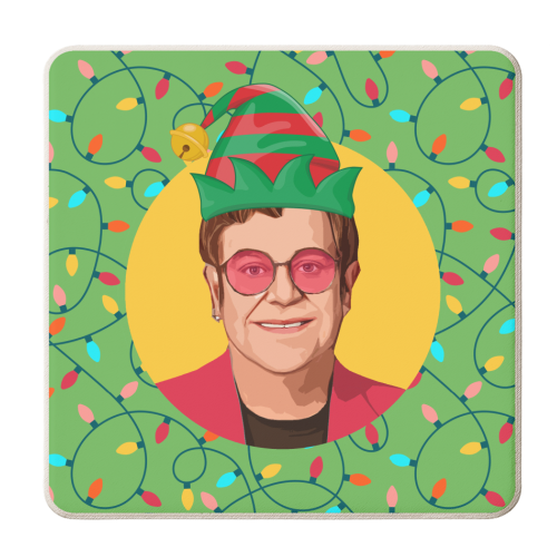 Elf Elton - personalised beer coaster by DOLLY WOLFE