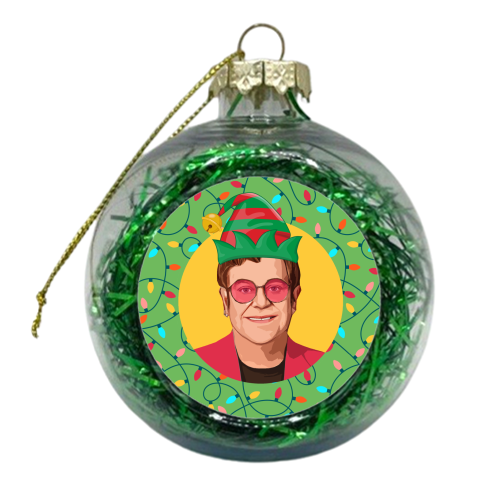 Elf Elton - xmas bauble by DOLLY WOLFE