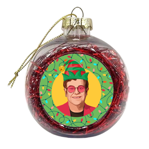 Elf Elton - xmas bauble by DOLLY WOLFE