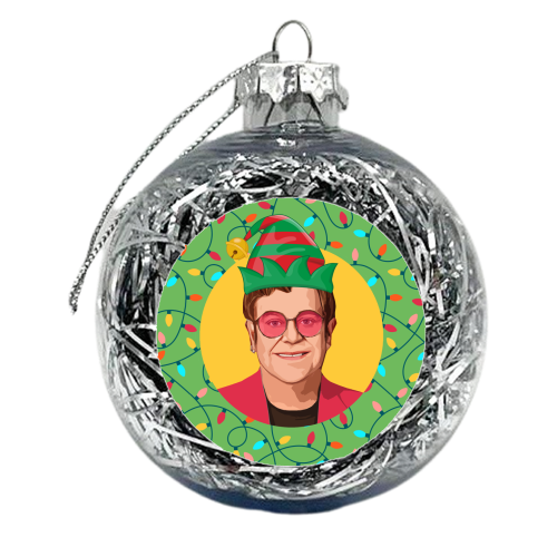 Elf Elton - xmas bauble by DOLLY WOLFE
