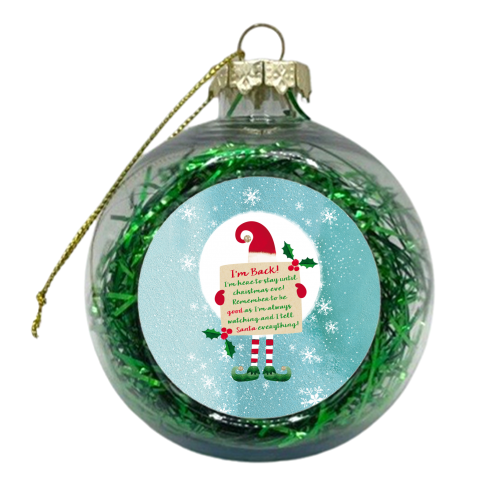 ELF - I'M BACK - xmas bauble by The Boy and the Bear