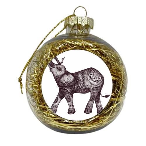 Elijah the Elephant - xmas bauble by Jasmin Molt-Jenkins