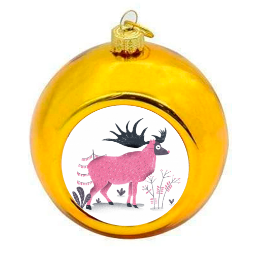 Elk - colourful christmas bauble by Rodrigo Fortes