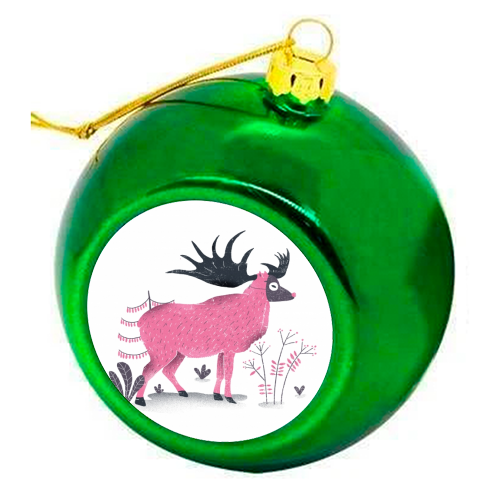 Elk - colourful christmas bauble by Rodrigo Fortes
