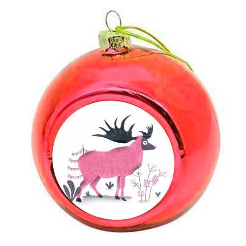 Elk - colourful christmas bauble by Rodrigo Fortes