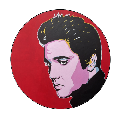 Elvis - Circle Sticker by Kirstie Taylor