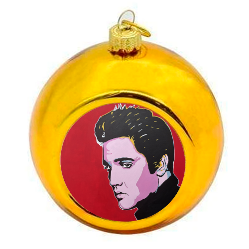 Elvis - colourful christmas bauble by Kirstie Taylor
