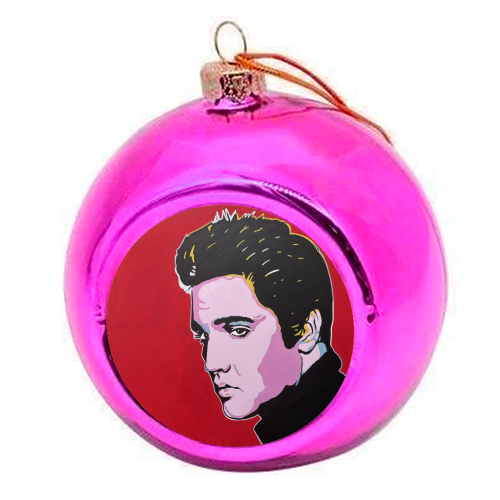 Elvis - colourful christmas bauble by Kirstie Taylor