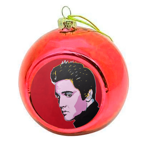 Elvis - colourful christmas bauble by Kirstie Taylor