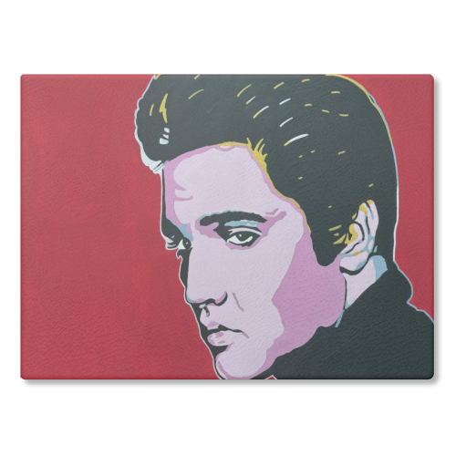 Elvis - glass chopping board by Kirstie Taylor