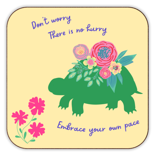 Embrace your own pace - personalised beer coaster by Nida Designs