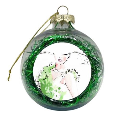 Emerald Sequined Dress - xmas bauble by Jax Barrett