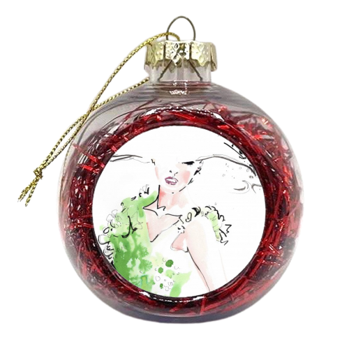 Emerald Sequined Dress - xmas bauble by Jax Barrett