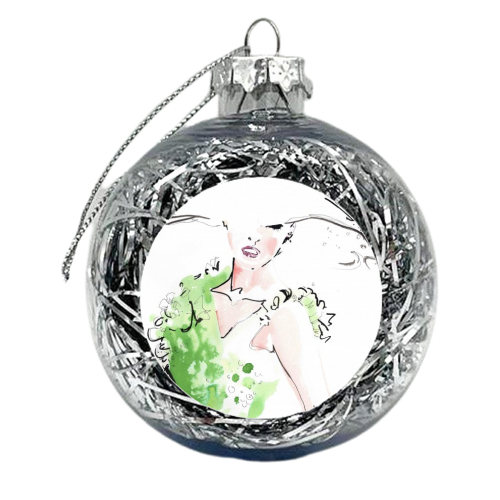 Emerald Sequined Dress - xmas bauble by Jax Barrett