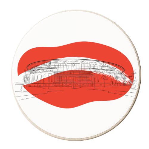 Emirates Stadium Graphic Illustration - personalised beer coaster by Adam Regester
