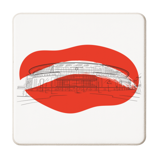 Emirates Stadium Graphic Illustration - personalised beer coaster by Adam Regester