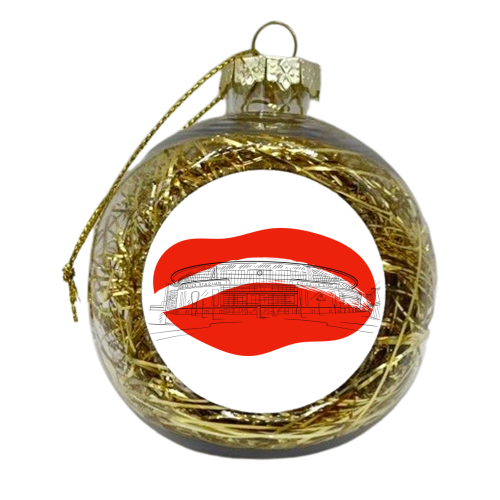 Emirates Stadium Graphic Illustration - xmas bauble by Adam Regester