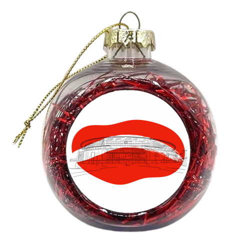 Emirates Stadium Graphic Illustration - xmas bauble by Adam Regester