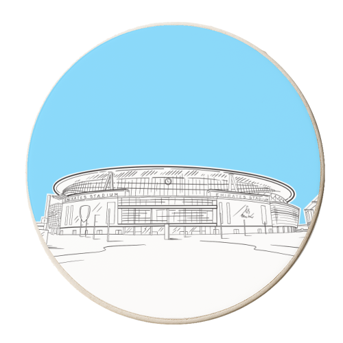 Emirates Stadium (Pale Blue Colour Pop) - personalised beer coaster by Adam Regester