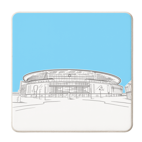 Emirates Stadium (Pale Blue Colour Pop) - personalised beer coaster by Adam Regester