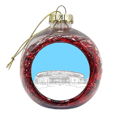 Emirates Stadium (Pale Blue Colour Pop) - xmas bauble by Adam Regester