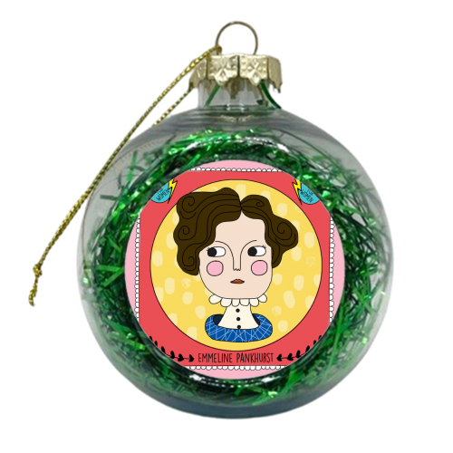 Emmeline Pankhurst Coster - xmas bauble by Nichola Cowdery