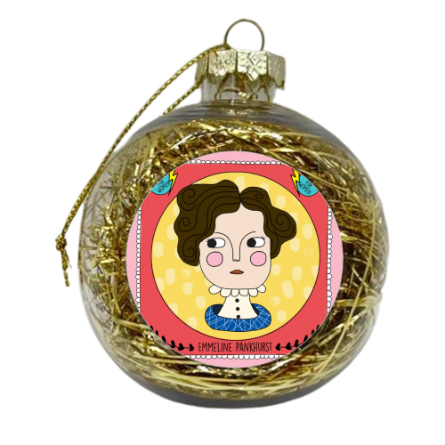 Emmeline Pankhurst Coster - xmas bauble by Nichola Cowdery